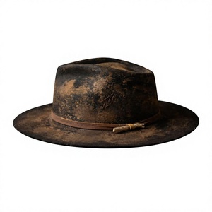 Chapeau de cowboy en cuir véritable style campagnard vintage, unisexe, pour équitation, décontracté, voyage, plage, cyclisme, mode, toutes saisons - Product Image 4