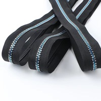Vente Chaude en Gros LYH Fermeture Éclair Ouverte en Résine Souple Écologique 5 #   Colle transparente bleue argentée pour vêtements et bagages