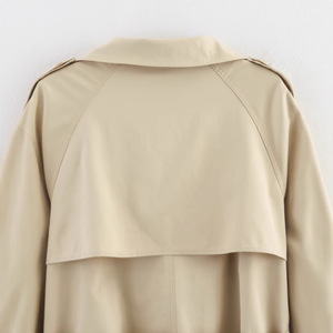 <span class=keywords><strong>Trench</strong></span> <span class=keywords><strong>court</strong></span> <span class=keywords><strong>femme</strong></span> printemps Chic polyvalent avec fermeture à double boutonnage et ceinture pour motos veste <span class=keywords><strong>kaki</strong></span> - Product Image 6