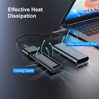 Personnalisé le plus populaire Usb3.1 Aluminium sans outil Type-C M2 Ssd Boîtier 2 en 1 Étanche Nvme M.2 Pcie Ssd Boîtiers pour Ps5