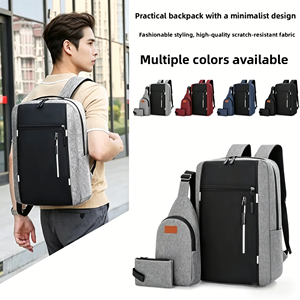 Mochila Minimalista Negra Mate Impermeable <span class=keywords><strong>de</strong></span> Oxford <span class=keywords><strong>para</strong></span> Universidad, con Cierre Antirrobo, <span class=keywords><strong>para</strong></span> Hombres, <span class=keywords><strong>para</strong></span> <span class=keywords><strong>el</strong></span> Viaje Diario, Juego <span class=keywords><strong>de</strong></span> Tres Piezas - Product Image 2