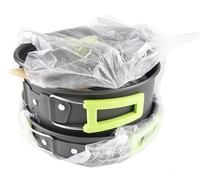 Ensemble d'ustensiles de cuisine de camping portables en aluminium anodisé de qualité supérieure, compatible avec les cuisinières à gaz, poêles à frire, capacité 1-2L