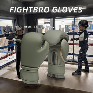 PU Leather Custom Made Unisex Boxing Gloves with <b>Hook</b> and Loop Closure-Training Winning Model - Product Image 2