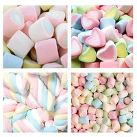 Fabrieksgroothandel schattige pinguïn-vormige plastic snoepbus met zoete mini zachte marshmallows met fruit smaak