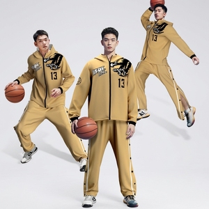 Vêtements de sport de basketball personnalisables pour adultes : Veste d'entraînement hiver à capuche, tenue de groupe, manches longues, fermeture éclair intégrale - Product Image 2