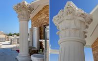 Sculpture et sculpture sur pierre naturelle, colonne en marbre de style corinthien grec et piliers romains