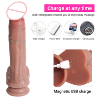 Dildo réaliste de 9,64 pouces avec 10 niveaux de vibration et 7 réglages rétractables, jouet sexuel unisexe pour couples, jouet sexuel pour femmes