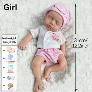 Full Body Zachte Solide Siliconen Bebe Reborn Pop Micro Loulou Meisje Kunstenaar Geschilderd Handgemaakt 30Cm Pasgeboren Baby Speelgoed Cadeau - Product Image 5