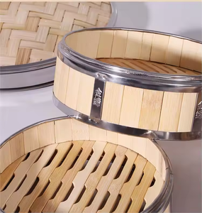 Ensemble de cuiseurs vapeur en bambou écologiques de type nouveau, très vendus, tailles 14 cm/24 cm, logo personnalisable pour cuisinières à gaz et à induction - Product Image 6