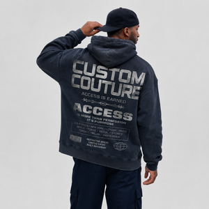 Sudadera con capucha corta OEM con cremallera, diseño streetwear, tejido French Terry, corte holgado, lavado vintage, gráfico, logotipo personalizado de alta calidad, para hombre. - Product Image 2