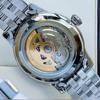 Herren Automatikuhr mit Sonnenschliff-Zifferblatt, Roségold-Markierungen, Datumsanzeige, Elegante Klassisch-Moderne Stilvolle Maskuline Armbanduhr