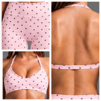 Ensembles de sport pour femme à effet ventre plat, col halter en V profond, imprimé à pois, avec shorts de yoga et de fitness à effet push-up des fesses