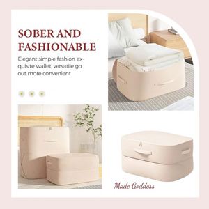 2026 New 3-Layer Ultra Saving Self <b>Compression</b> Folding Polyester Dustproof Cover Multifunctional Comforter Storage Living Room - Product Image 5