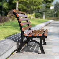 Chaise de parc en fer moderne d'extérieur, anti-corrosion, en bois massif, siège en forme d'ananas, cour, zone panoramique, dossier