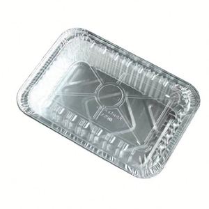 Disposable Silver Foil <b>Lunch</b> <b>Box</b> With Aluminum and Paper Lids Transparent Pet Lid Not Included <b>Party</b> Use - Product Image 1