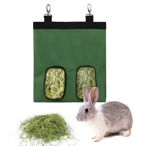 Kingtale Fournitures pour animaux domestiques Mangeoire à foin pour cochon d'Inde Rangement pour petits animaux Sac d'alimentation à foin pour lapin Boîte de couleur en bambou Bols BSCI Stockage des aliments