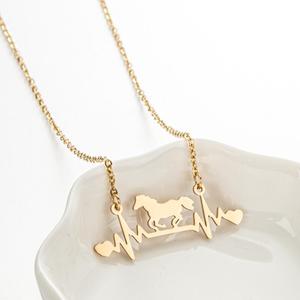 สร้อยคอจี้รูปสัตว์เรียบง่ายแบบขายส่ง สร้อยคอจี้รูปม้าแฟชั่น สร้อยคอจี้ไข่มุกน้ำจืด สร้อยคอจี้จักระ - Product Image 1