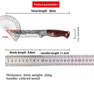 มีดใบตายเหล็กกล้าไร้สนิมด้ามไม้ทำมือ คมสำหรับใช้ในบ้าน ใช้เอาตัวรอดกลางแจ้ง หั่นกระดูก หั่นเนื้อ หั่นผลไม้ - Product Image 6