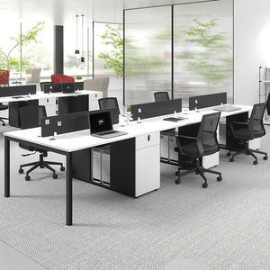 모던 2 4 6인용 모듈형 사무실 책상 코워킹 워크스테이션 가구 확장형 오픈 스페이스 우드 디자인 MDF 건강한 - Product Image 4