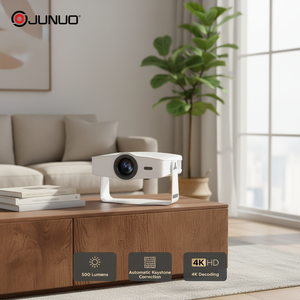 Mini-projecteur <span class=keywords><strong>Home</strong></span> Cinéma JUNUO J500 1080P 4K Android 14 500 Lumens avec double Wi-Fi, haut-parleurs intégrés et design portable – Prix réduit - Product Image 3