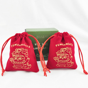 Bolsa de Embalaje de Joyería Personalizada de Piel Sintética, Bolsa de Terciopelo con Cordón y Logotipo - Product Image 1