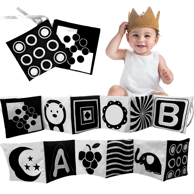 Black and White High Contrast Baby Sensory Visual Toys Baby High Contrast Books Baby Visual Toys