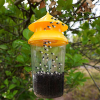 Hete Aanbieding Plastic Vliegenvangerfles, Hangende Gele Fruitvliegvanger, Perfect voor Tuin, Boerderij & Kippenhok