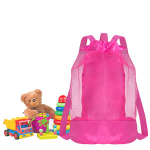 Bolsas Grandes de Malla para Playa, <span class=keywords><strong>Bolsa</strong></span> de Conchas Marinas, Juguetes de <span class=keywords><strong>Piscina</strong></span>, Bolsas de Almacenamiento, Correas Dobles Ajustables para Niños y Niñas, Mochila de Playa con Cordón - Product Image 3