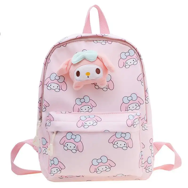 Kuromi mélodie stockage maternelle sac à dos kawaii nylon portable voyage enfants primaire bébé sac d'école