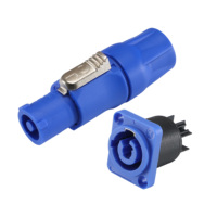 Connecteur Powercon 20A 250V AC en cuivre argenté bleu, prise et fiche d'alimentation verrouillables à 3 broches pour l'éclairage et l'audio de scène