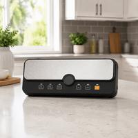 Scelleuse alimentaire sous vide personnalisable OEM, portable, électrique, en acier inoxydable, avec indicateur LED, rangement pour rouleaux de sacs, pour la conservation des aliments domestiques