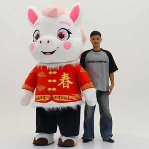 Customized Inflatable Lovely White Horse <strong>Costume</strong> <strong>Adults</strong> Riding <strong>Unicorn</strong> Mascot for Party Halloween Dinosaur Cartoon Horse - Product Image 1