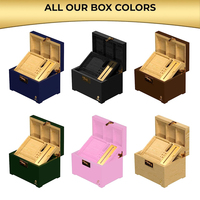 Conteneur de stockage verrouillable anti-odeur sans plateau roulant Boîte en bois pour herbes et accessoires Grande boîte de rangement Boîte de rangement en bois