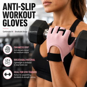 <span class=keywords><strong>Gants</strong></span> d'entraînement en <span class=keywords><strong>cuir</strong></span> personnalisés à demi-doigts avec fermeture magnétique pour femmes, respirants, antidérapants, absorbant les chocs, élastiques, pour la gym, le yoga - Product Image 4