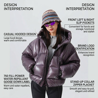 Veste matelassée personnalisée 850+ Fill Power, duvet d'oie/duvet de canard, tissu en nylon Ripstop imperméable 10D, veste matelassée unisexe