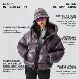 Chaqueta Plumón Personalizada con más de 850 de Poder de Relleno, Chaqueta de Plumón de Ganso/Pato, Tejido de Nailon Ripstop Impermeable 10D, Chaqueta Plumón Unisex - Product Image 3