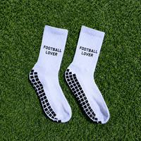Chaussettes de sport personnalisées à thème football pour hommes, blanches, respirantes, antidérapantes, durables, pour l'entraînement