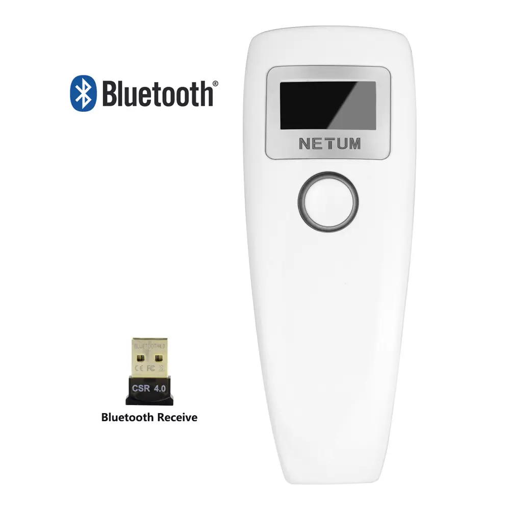 Netum – Mini-Scanner de codes-barres sans fil à dents bleues 2D, compatible avec le téléphone Win/Android/IOS 1D