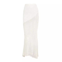 2025 été femmes nouveau décontracté tricoté robe à manches longues hanche costume solide motif haut court longueur deux pièces ensemble