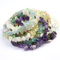 Bracelet ajustable SLKS1272 pour femme avec fleurs et cristaux, bracelet en pierre d'aigue-marine avec chaîne d'extension pour filles et femmes