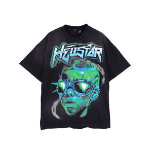 Camiseta de calle de peso pesado con logotipo e imagen, camiseta de hombre de gran tamaño personalizada para hombre, camisetas gráficas estampadas - Product Image 2