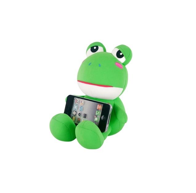 Manufacturer Creative Plush Frog Mobile Phone Holder Cartoon Particles Filling Desktop Decoration Custom Gifts Promotional Items
