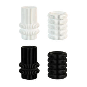 Moderne Simple Noir Blanc Ciment Cercle Vase Maison Arrangement <span class=keywords><strong>De</strong></span> Fleurs Entrée <span class=keywords><strong>Cabinet</strong></span> Art Ornements Décoration Bougies Parfumées - Product Image 5