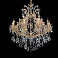 Lustre de bougie de lumières suspendues en cristal de style antique k9 pour la décoration d'hôtel