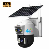 Caméra Réseau Solaire V380 PRO HD 4G à Double Objectif, Détection de Mouvement, Suivi Automatique, PTZ, Carte SIM, Batterie Faible Consommation 12000 mAh