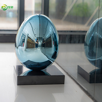 Vente en gros usine Artisanat métallique personnalisé Polissage Acier inoxydable 304/316 Argent Sculpture d'art décorative pour la maison Œuf/Boule