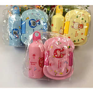 Wholesale Children Cartoon Design Plastic Bento Lunch Box Kids Lunch Box Set With Water Bottle