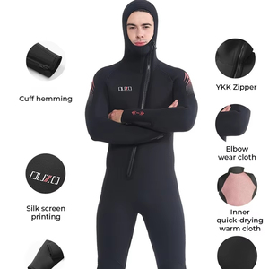 สำหรับ <span class=keywords><strong>Ouzo</strong></span> ชุดดำน้ำลึกหนา7มม., ชุดเล่นเซิร์ฟอบอุ่นชุดดำน้ำดูปะการังหนึ่งชิ้น7มม. พร้อมฮู้ดแขนยาวหน้าอกกันน้ำ - Product Image 4