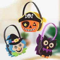 Fabrieksgemaakte Halloween kinder grappige synthetische vezel vilt snoepzak bedrukking geen model 958 Uil Heks Ontwerpen Pompoen Tovenaar