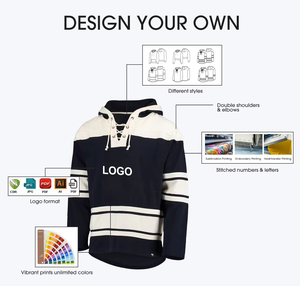 Custom Embroidered Printed Ice Hockey Jersey Sports Wear <b>Hoodie</b> Sublimation Ice Hockey Jersey For Adults Oem Team Name - Product Image 4